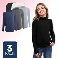 Pack 3 Camisetas Polera Beatle Bambú Niña Primera Capa