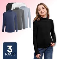 Pack 3 Camisetas Polera Beatle Bambú Niña Primera Capa