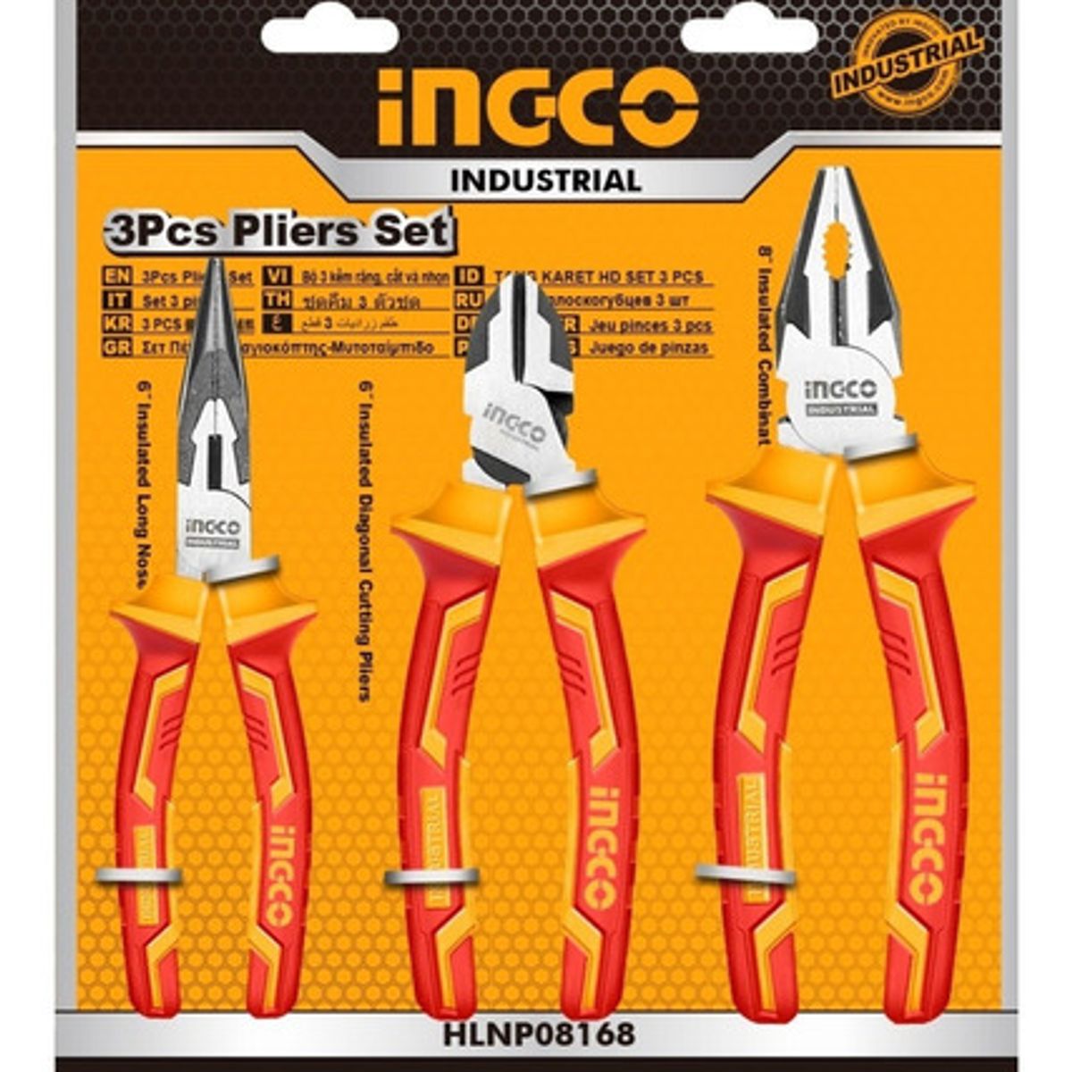 INGCO - Set Alicates Industrial Aislado Vde 3 Piezas Ingco Hikps28318