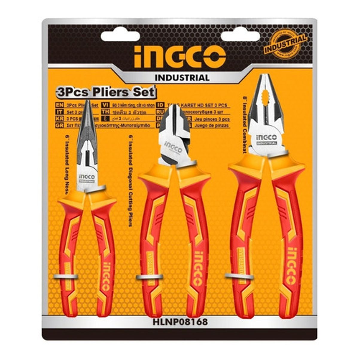 INGCO - Set Alicates Industrial Aislado Vde 3 Piezas Ingco Hikps28318