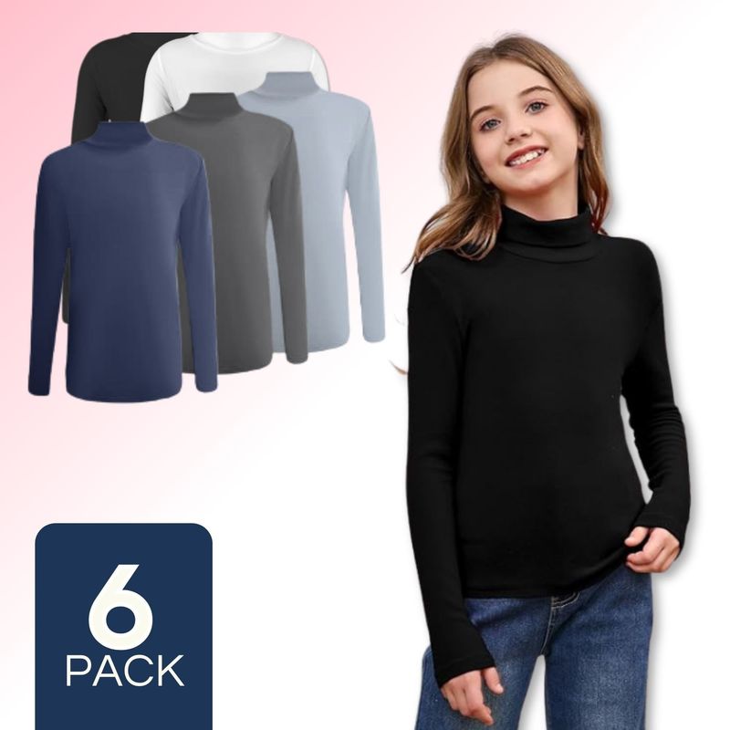UTILISIMO - Pack 6 Camisetas Polera Beatle Bambú Niña Primera Capa