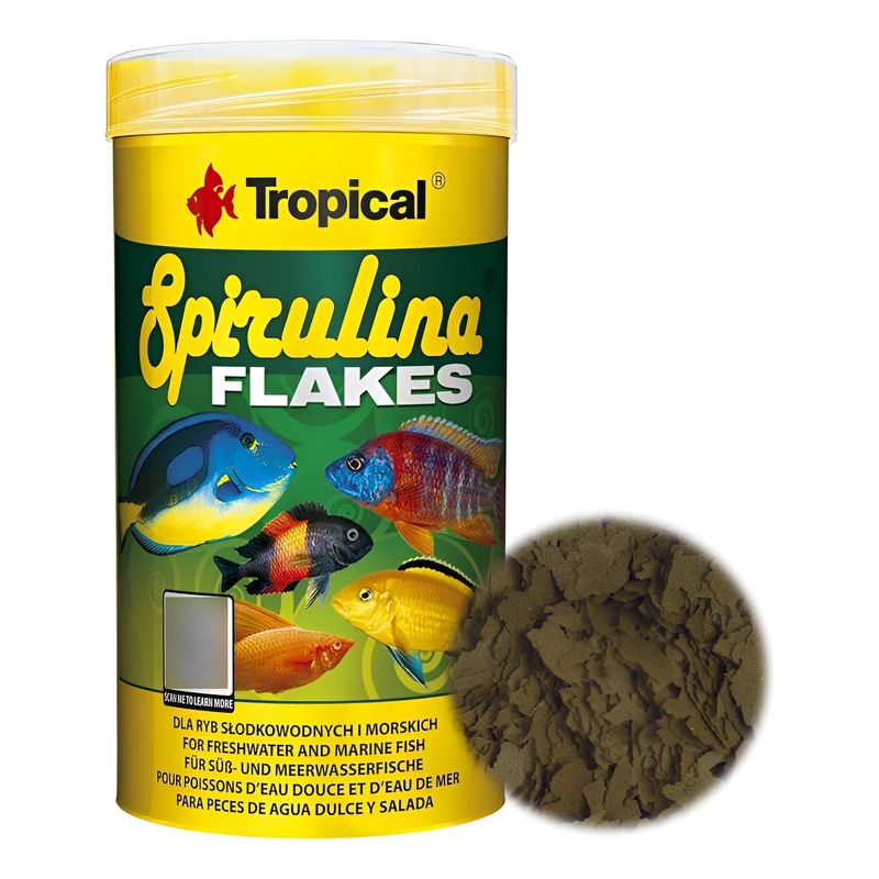 TROPICAL SHINE - Tropical Alimento Spirulina Flakes Para Peces Hojuelas 50g