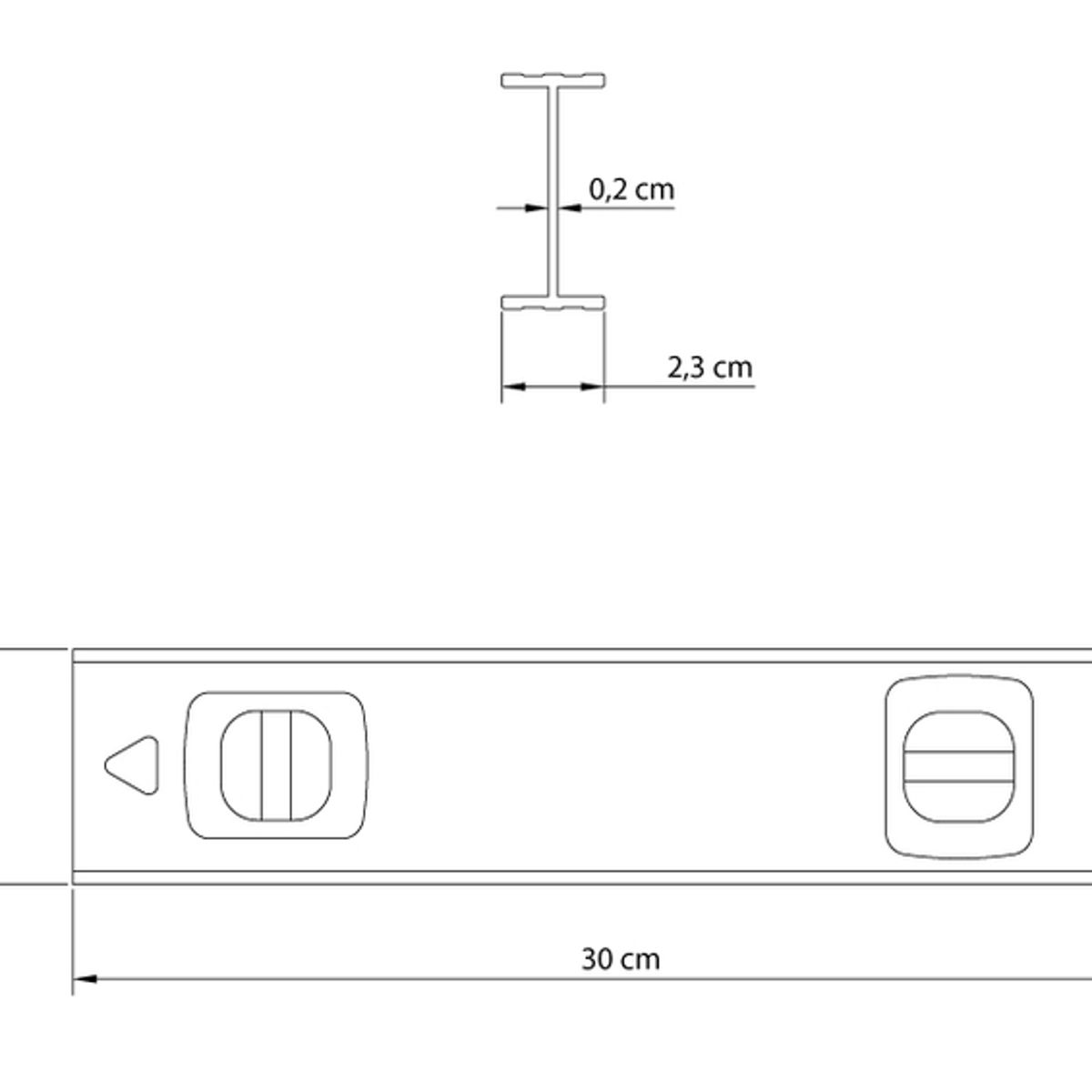 TRAMONTINA - Nivel de Aluminio Anodizado 300 mm (12") Tramontina MASTER con Dos Ampollas