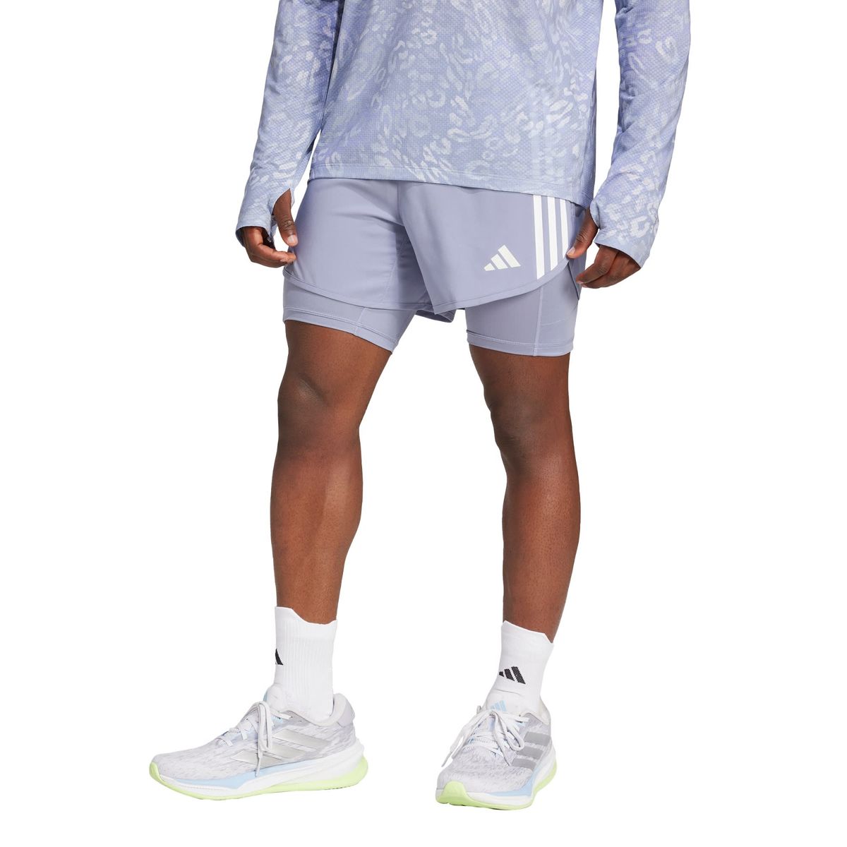 ADIDAS - Shorts Own the Run 3 Tiras 2 en 1