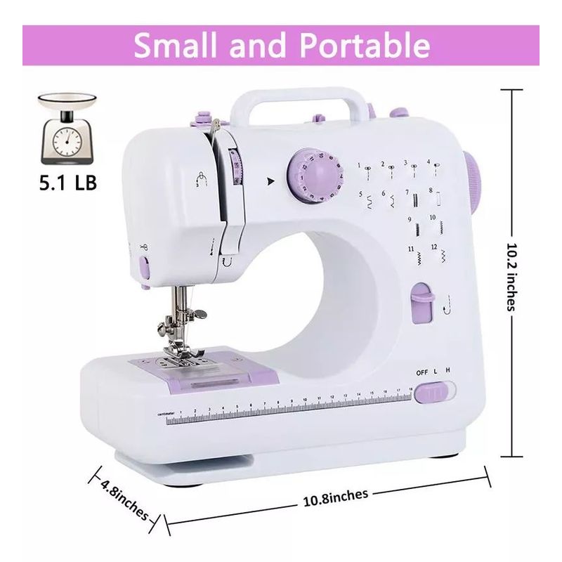 SHOP EHOME BAG - Máquina  de Coser Overlock Portátil Pedal Eléctrica 12 Puntos