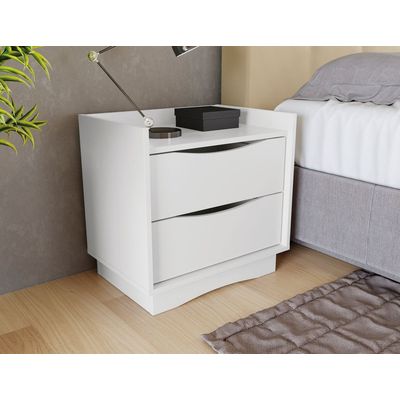 Imagen 2 del producto Velador Jericó 2 cajones- Blanco