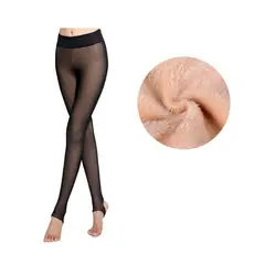 OEM - CALZA CHIPORRO EFECTO PIEL PARA MUJER INVIERNO - NEGRO