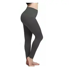 OEM - CALZA SIN COSTURA TIRO ALTO CON POLAR - GRIS - Gris Talla única
