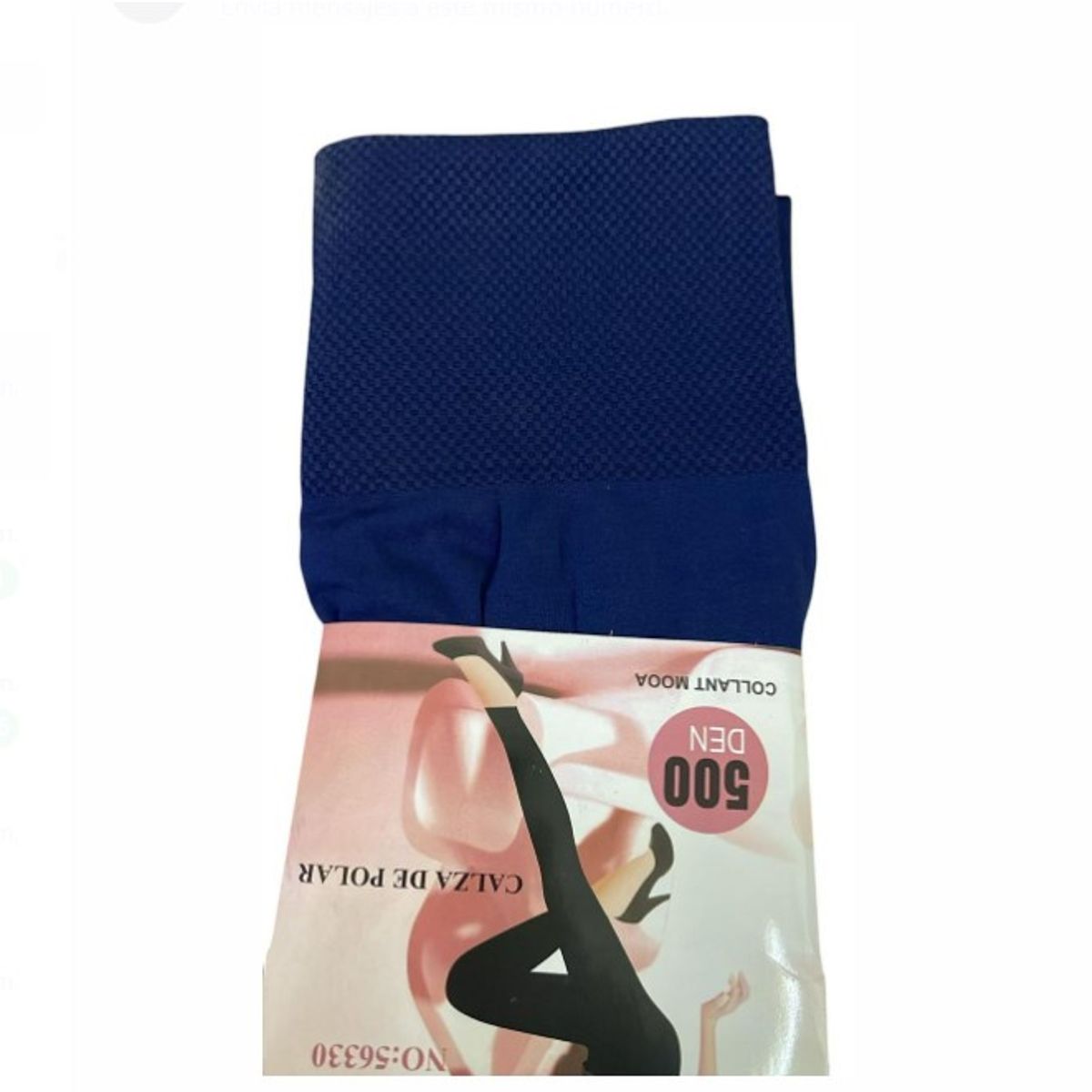 OEM - CALZA SIN COSTURA TIRO ALTO CON POLAR - AZUL OSCURO