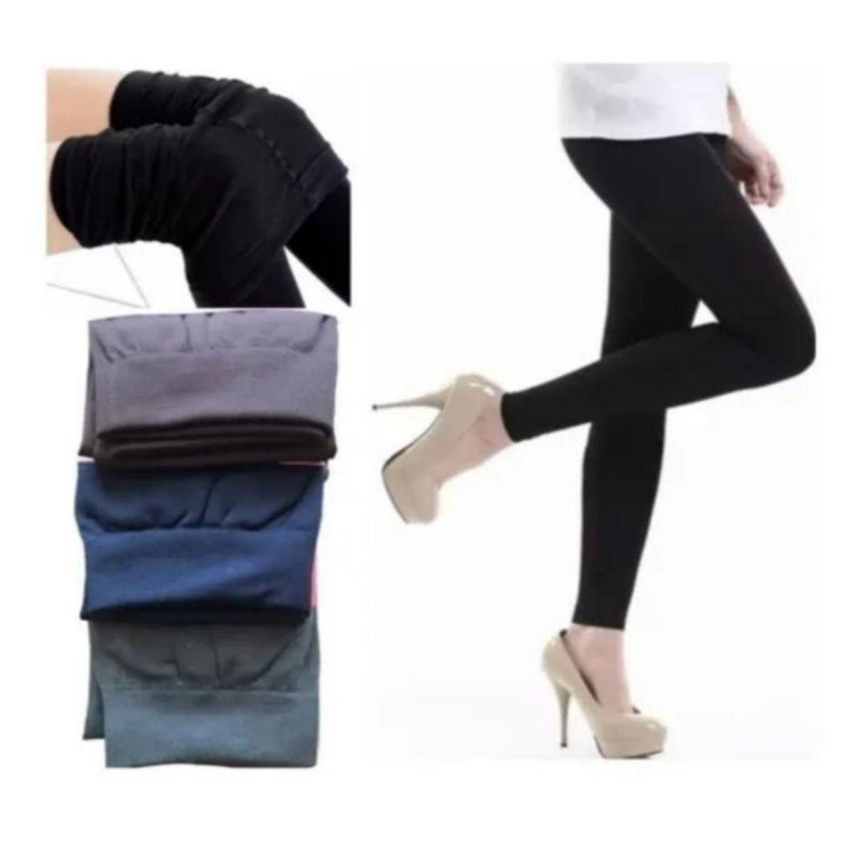 OEM - Pantalón Calza Forro Polar Mujer Colores - Burdeos  Talla única