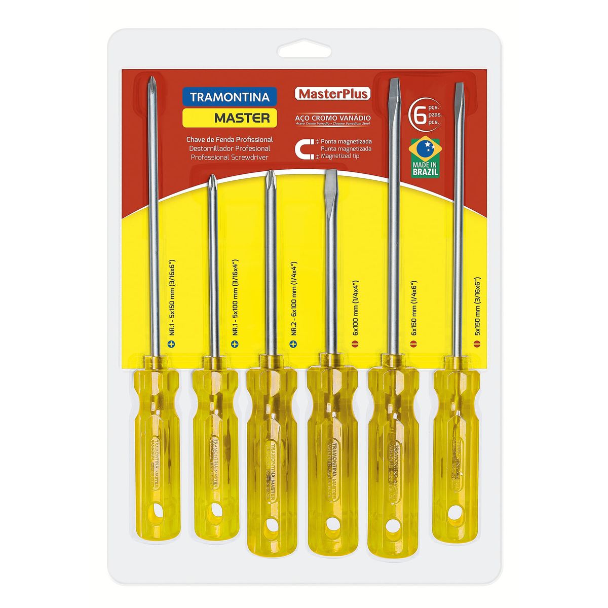TRAMONTINA - Juego de Chaves de Fenda Tramontina MASTER 6 Piezas
