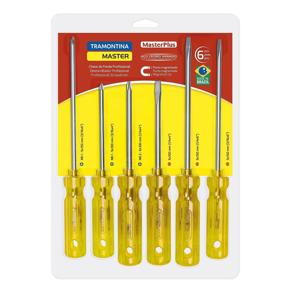 TRAMONTINA - Juego de Chaves de Fenda Tramontina MASTER 6 Piezas