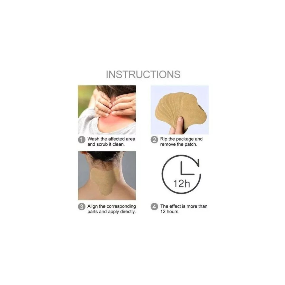 LIKE SHOP - Pack 12 Parches Elimina Dolor Cervical, Cuello, Hombro