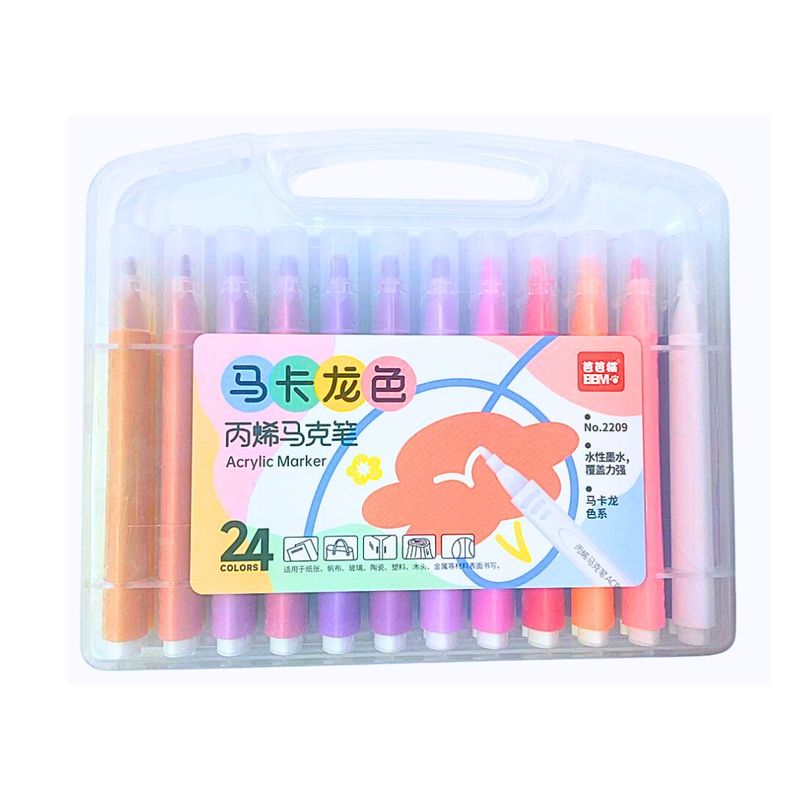 GENERICO - Set 24 Plumones Brush Punta Pincel Acuarelables Watercolor