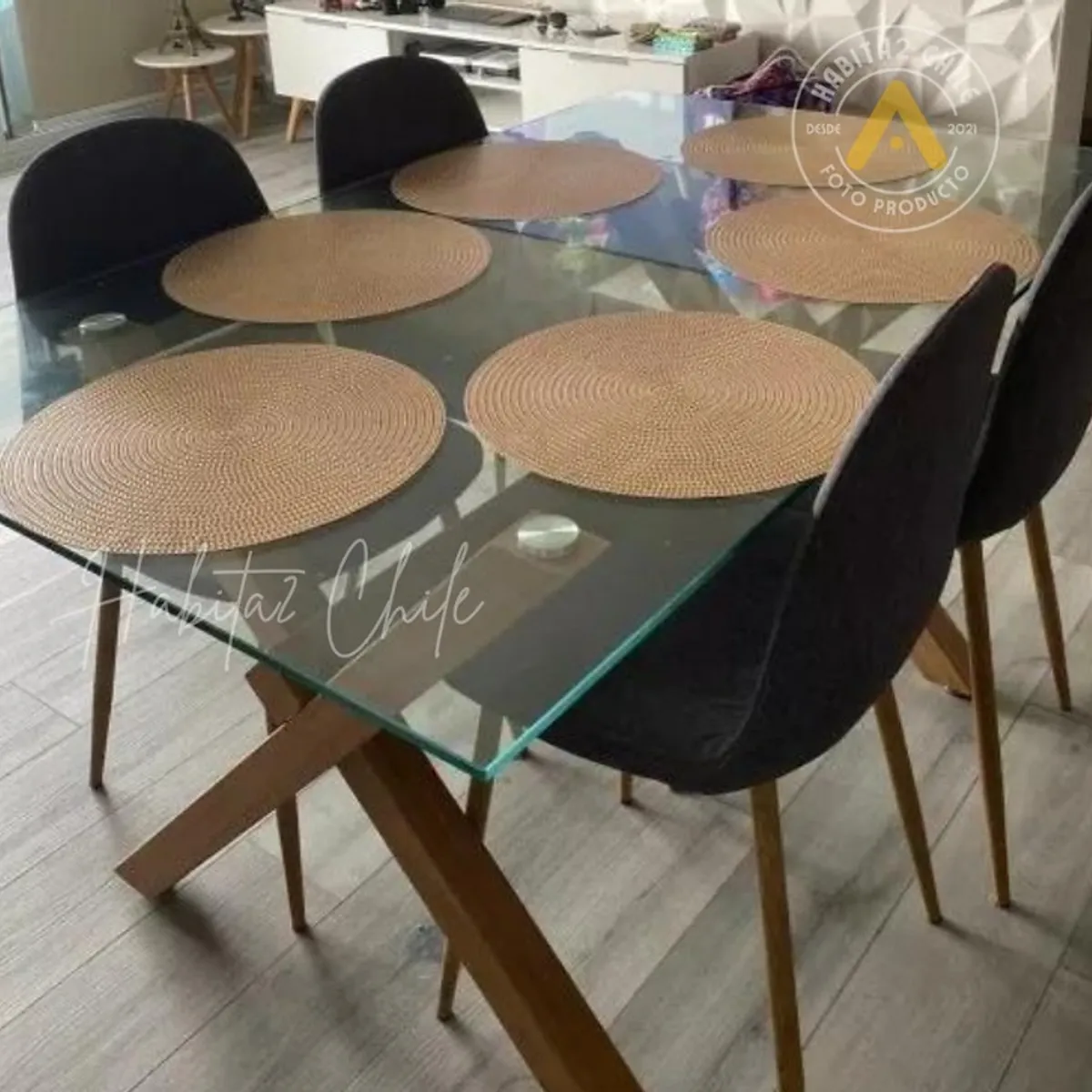 GENERICO - Comedor Asturias Lino Gris  - 6 Puestos…