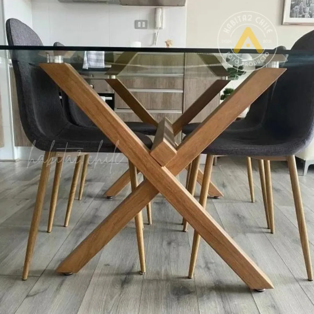 GENERICO - Comedor Asturias Lino Gris  - 6 Puestos…