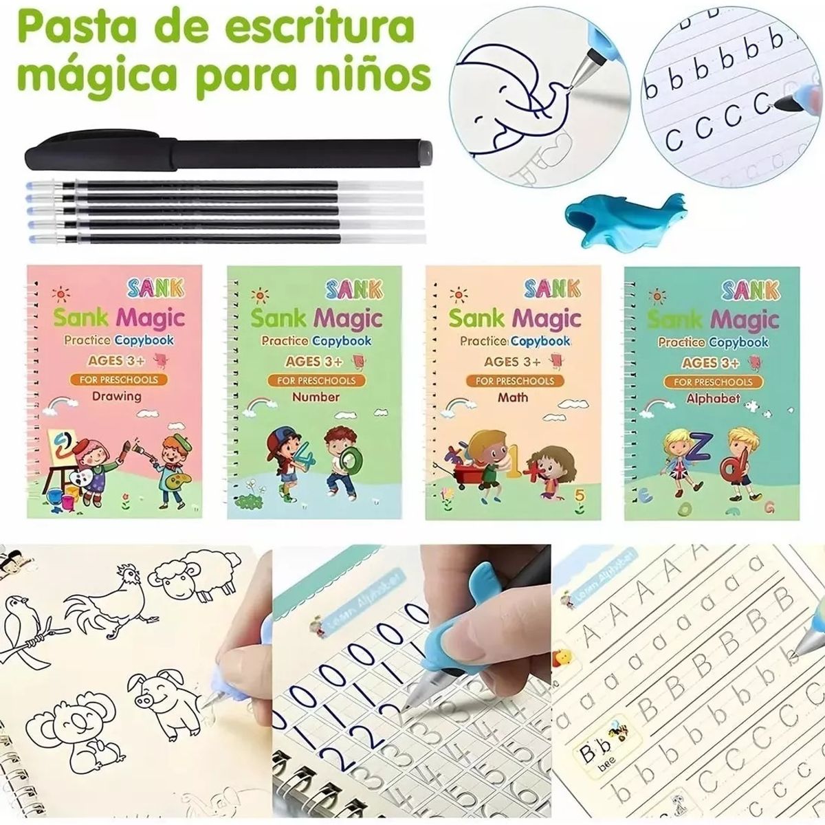 GENERICO - Libro Caligrafia Magico - Juego De Cuaderno Reutilizable