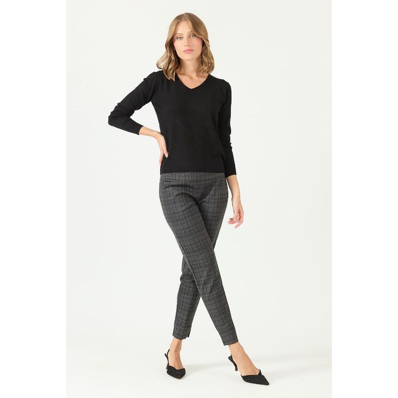 PRIVILEGE - Leggings gris medio cuadros PRIVILEGE 2101 - Gris