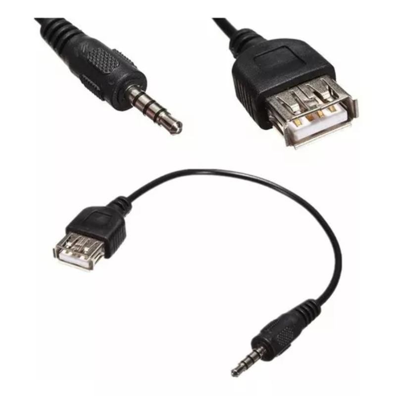 GENERICO - Cable Plug 35mm A Usb Hembra Auxiliar Auto Mp3