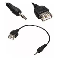 GENERICO - Cable Plug 35mm A Usb Hembra Auxiliar Auto Mp3