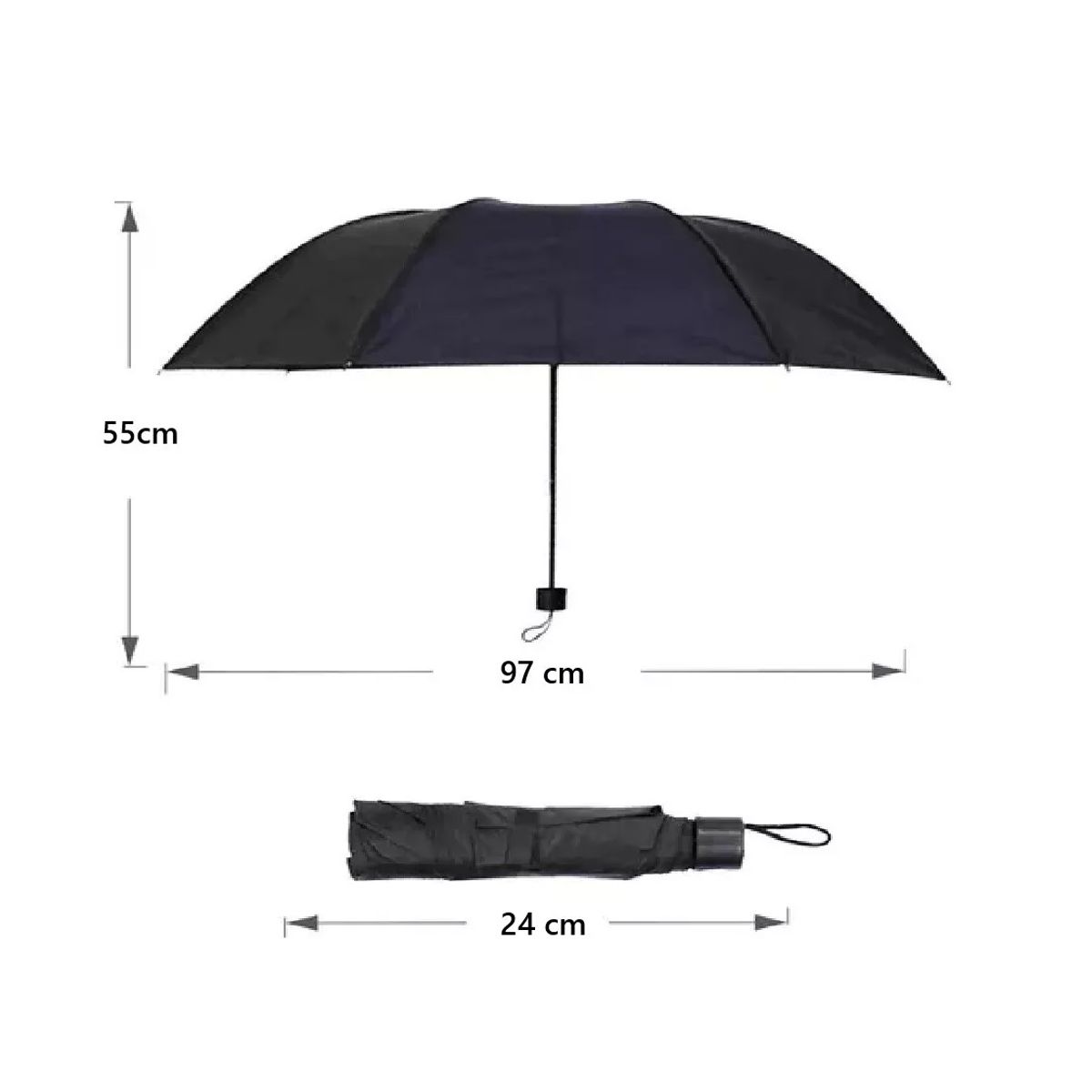 GENERICO - Paraguas Plegable Impermeable Retractil De Bolsillo Negro