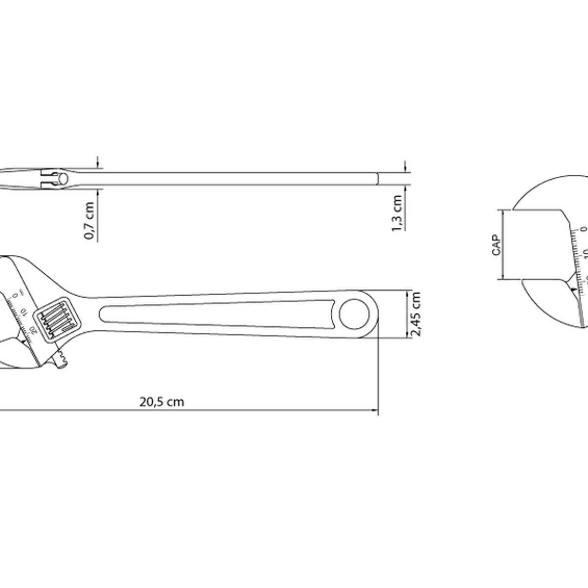 TRAMONTINA - Llave Ajustable 8 Cromada Tramontina MASTER