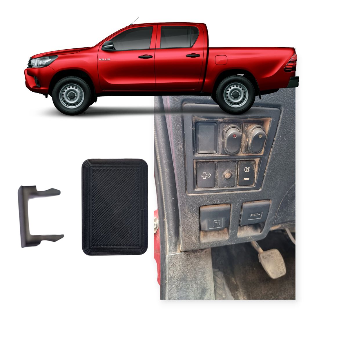 GENERICO - Tapa botones luces tablero Toyota Hilux