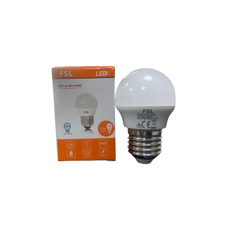 FSL - PACK X10 Ampolleta Led Mini Bola G45 2W/6500K  Luz Fría Fsl