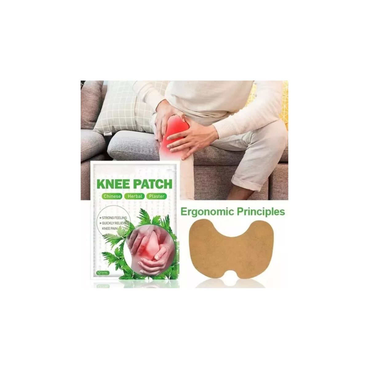 LIKE SHOP - Pack 12 Parches Para Calmar, Eliminar Dolor De Rodilla.