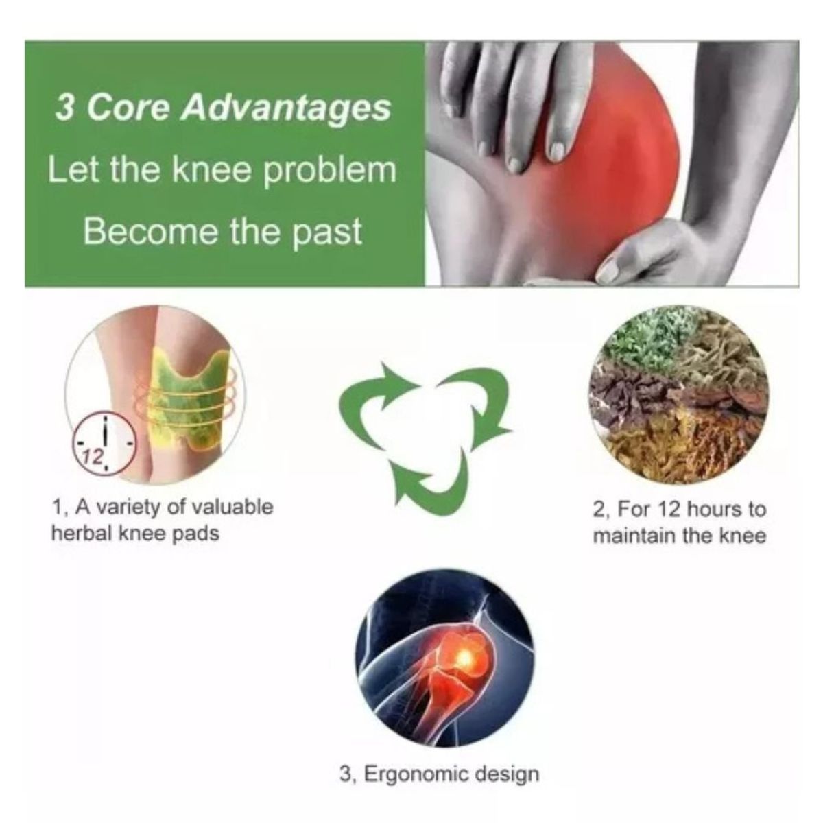 LIKE SHOP - Pack 12 Parches Para Calmar, Eliminar Dolor De Rodilla.