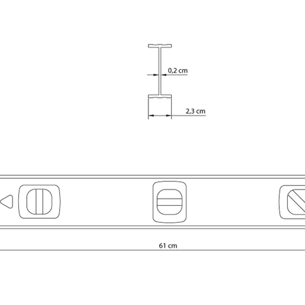 TRAMONTINA - Nivel de Aluminio Anodizado 600 mm (24") Tramontina MASTER con Tres Ampollas