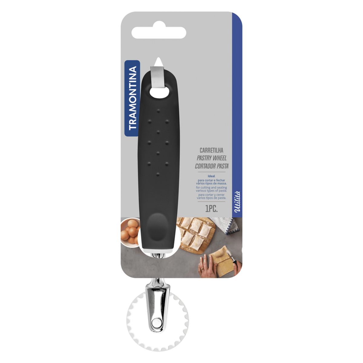 TRAMONTINA - Cortador y sellador de masas Tramontina Utilita Negro