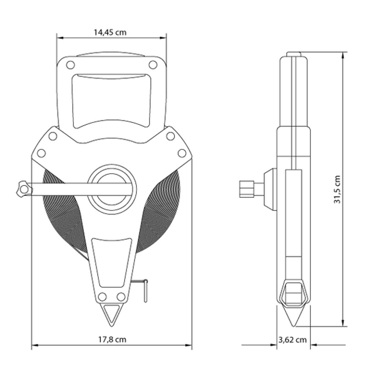 TRAMONTINA - Cinta Métrica en Fibra de Vidrio 20 m Tramontina MASTER
