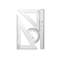 GENERICO - Set De Geometría Transparente 30cm 4 Tipos De Regla Escolar