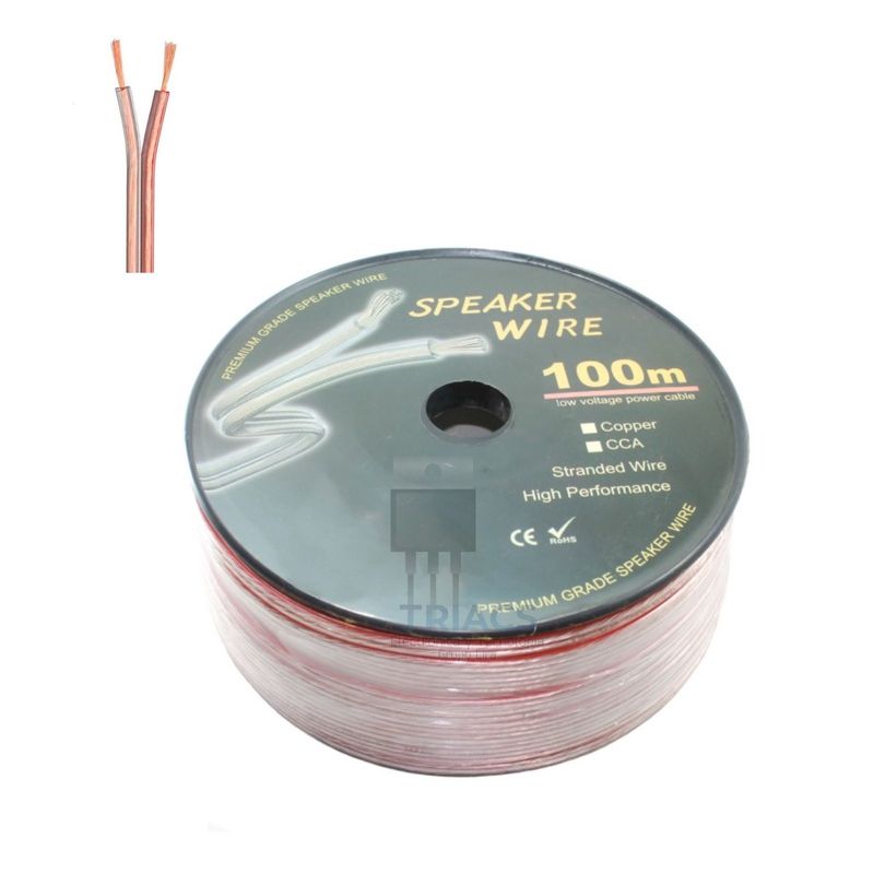 GENERICO - Cable paralelo 2x16 awg transparente 100 metros