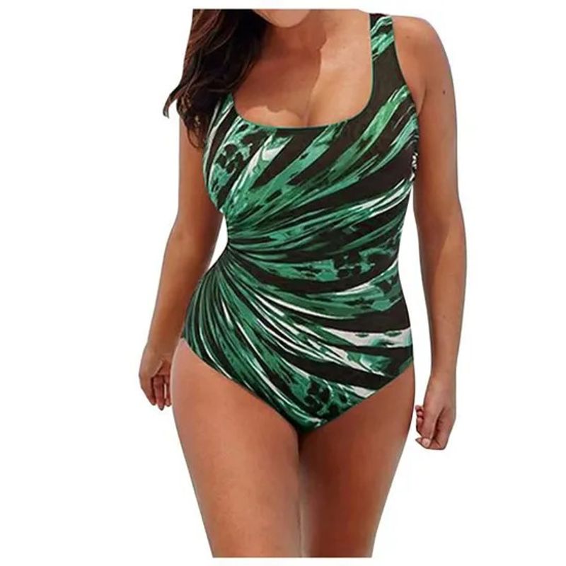 TIOZONEY - Talla grande Tamaño de una pieza Traje de baño para mujer Traje