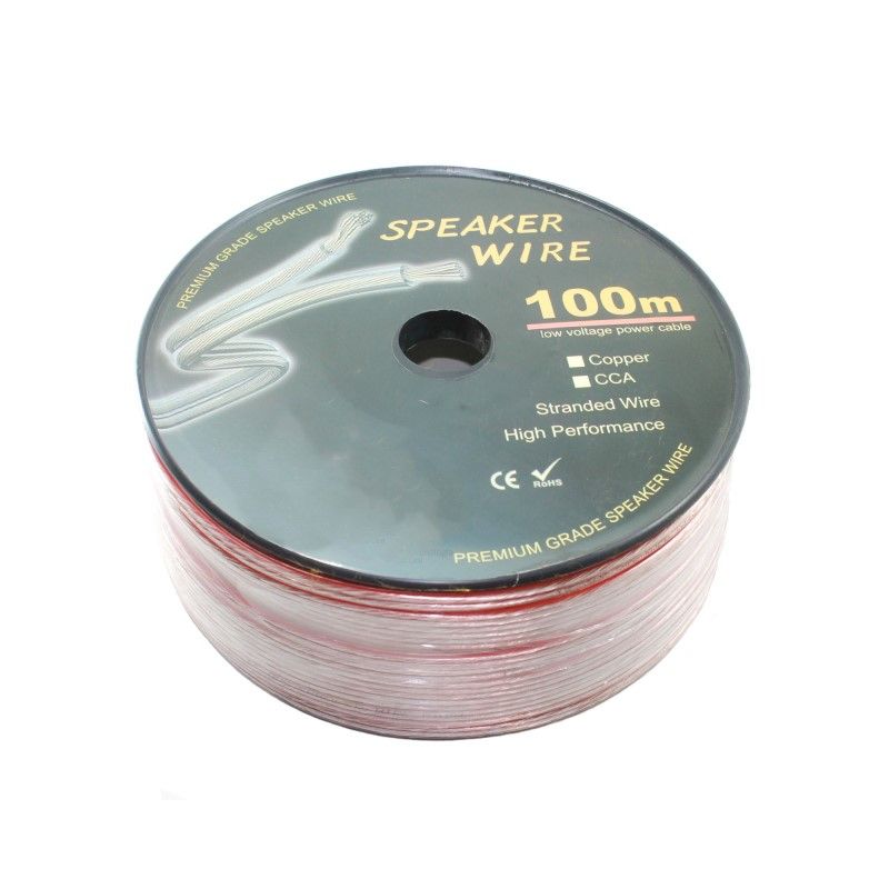 GENERICO - Cable paralelo 2x14 awg transparente 100 metros