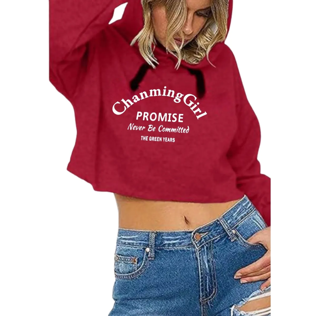 LIKE SHOP - Polerón Deportivo Mujer Corto Gorro Verano Colores 0242