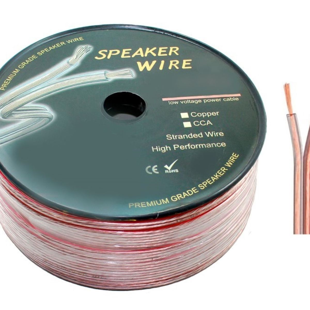 GENERICO - Cable paralelo 2x24 awg transparente 100 metros