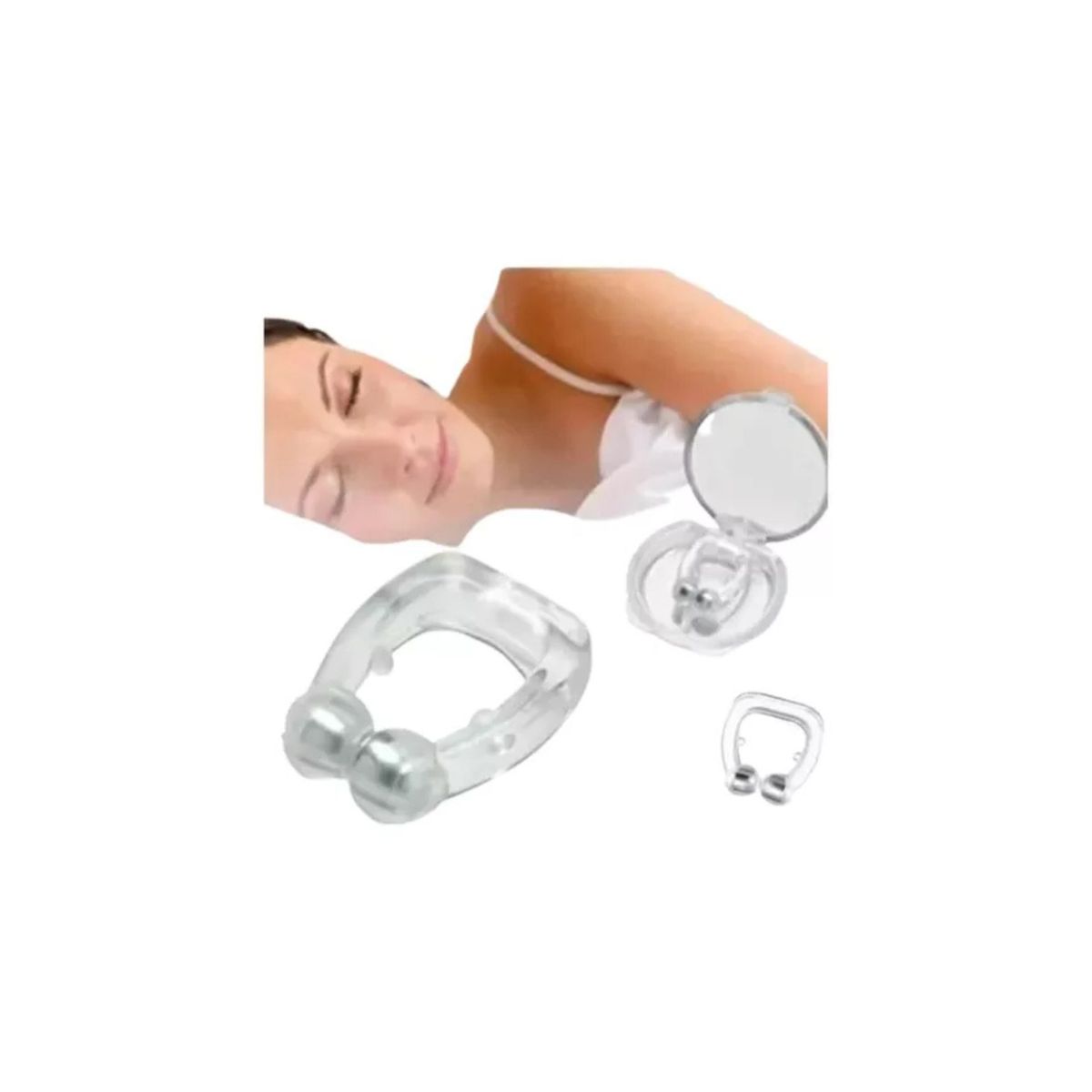 LIKE SHOP - Pack 2 Clip Nasal Anti Ronquidos Silicona Magnético. Estuche