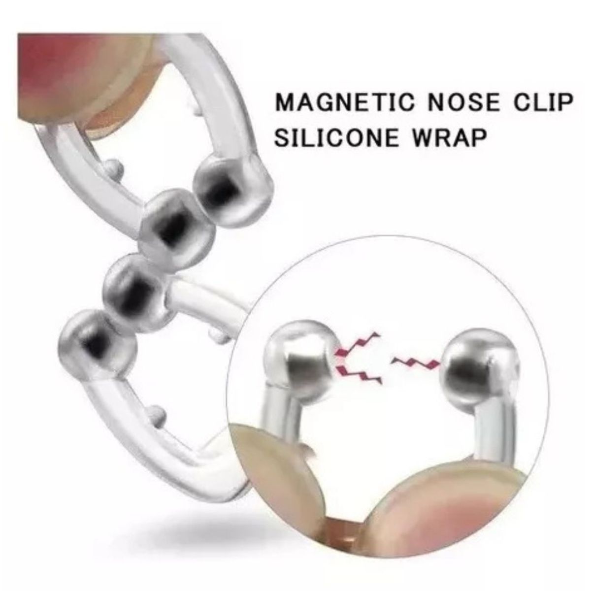LIKE SHOP - Pack 2 Clip Nasal Anti Ronquidos Silicona Magnético. Estuche