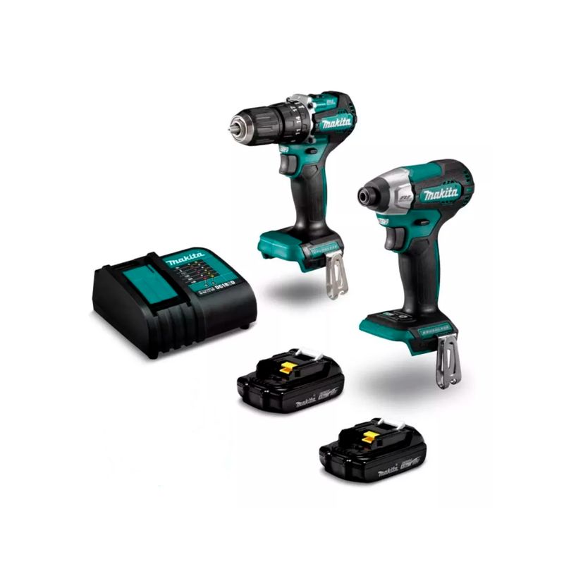 MAKITA - Kit Taladro Percutor + Atornillador Impac 18v Makita DLX2414YX7