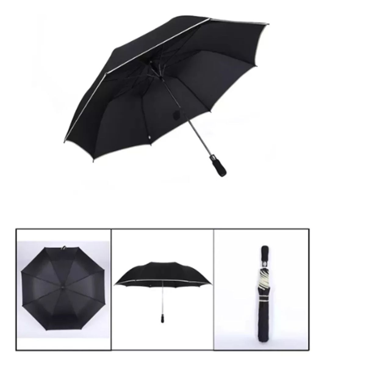 GENERICO - Paraguas Sombrilla Portatil Retractil 120cm + Funda Negra