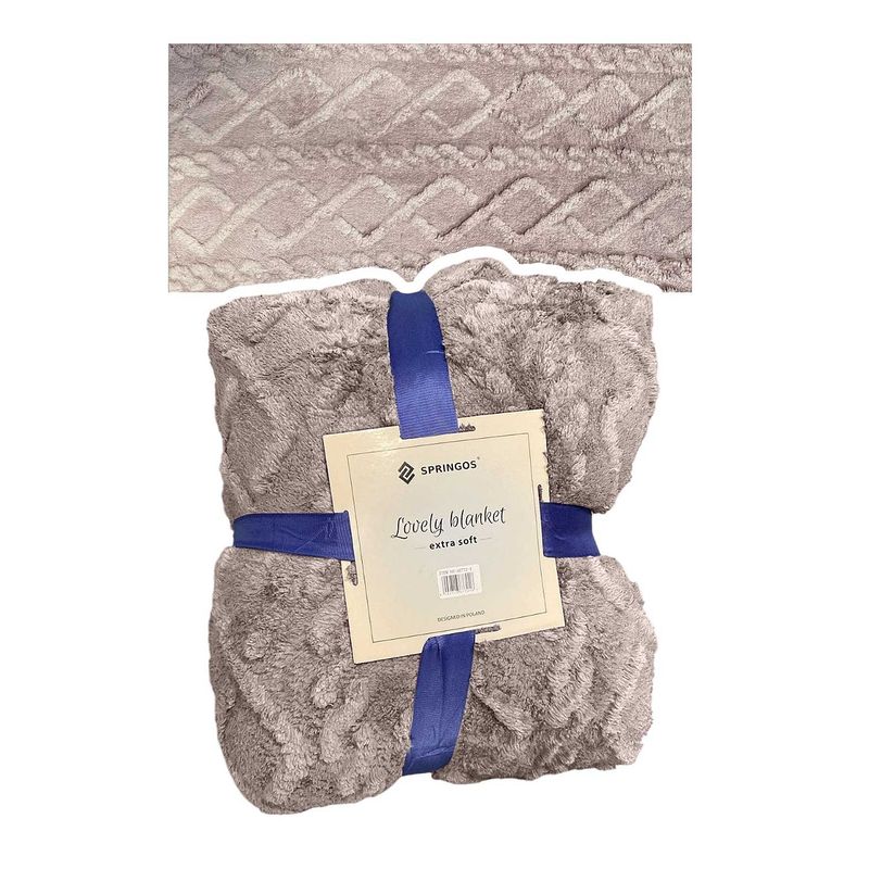 GENERICO - Frazada de 2pl - 200x230 Texturizada con Chiporro Unicolor Beige