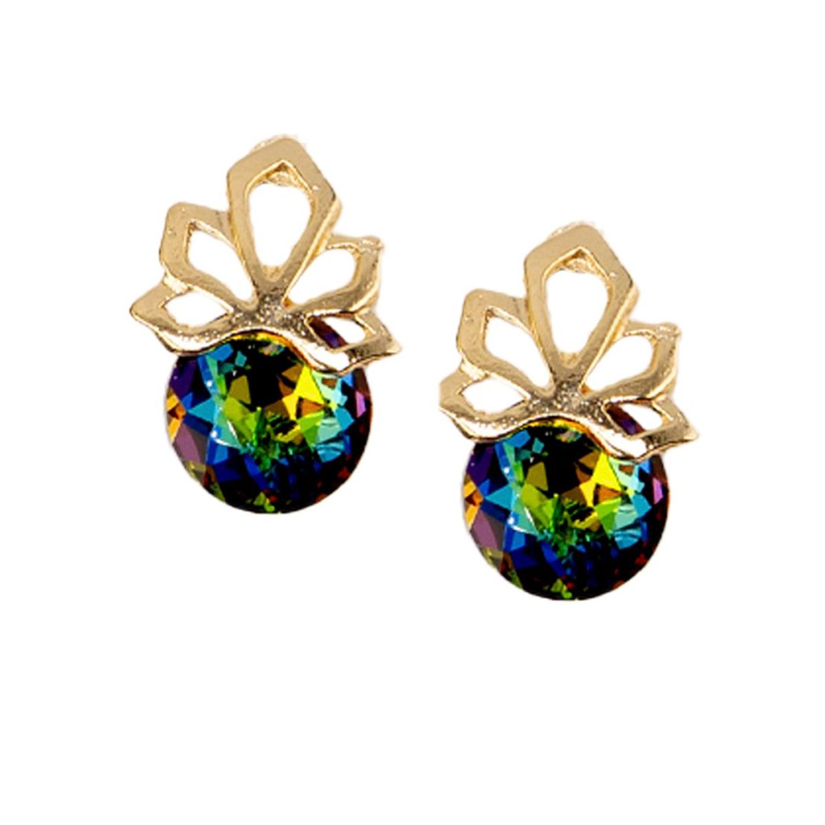 JOYAS MONTERO - Aros Bali Gold 24K creado con cristales de Swarovski® Vitral Medium