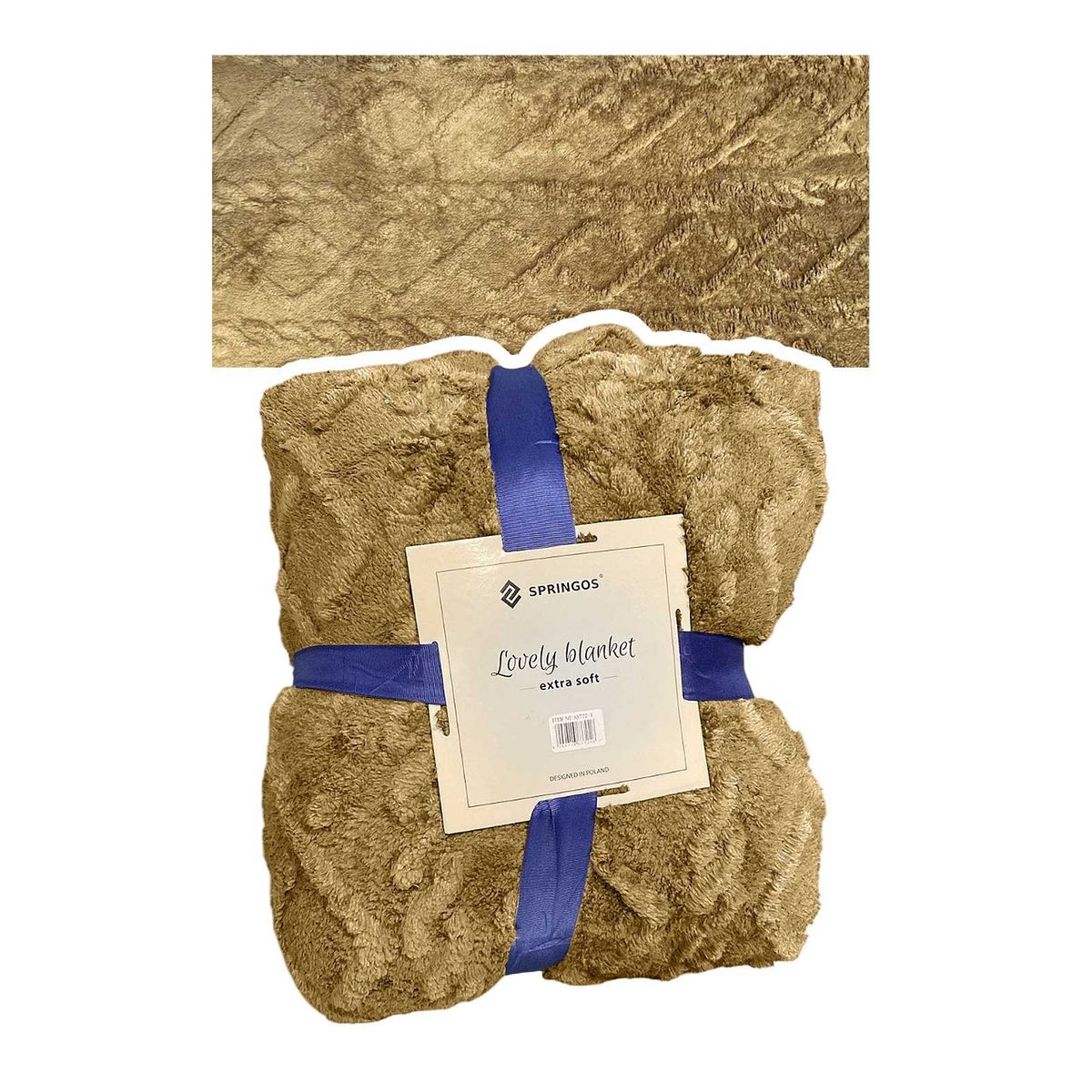 GENERICO - Frazada de 2pl - 200x230 Texturizada con Chiporro Unicolor Mostaza