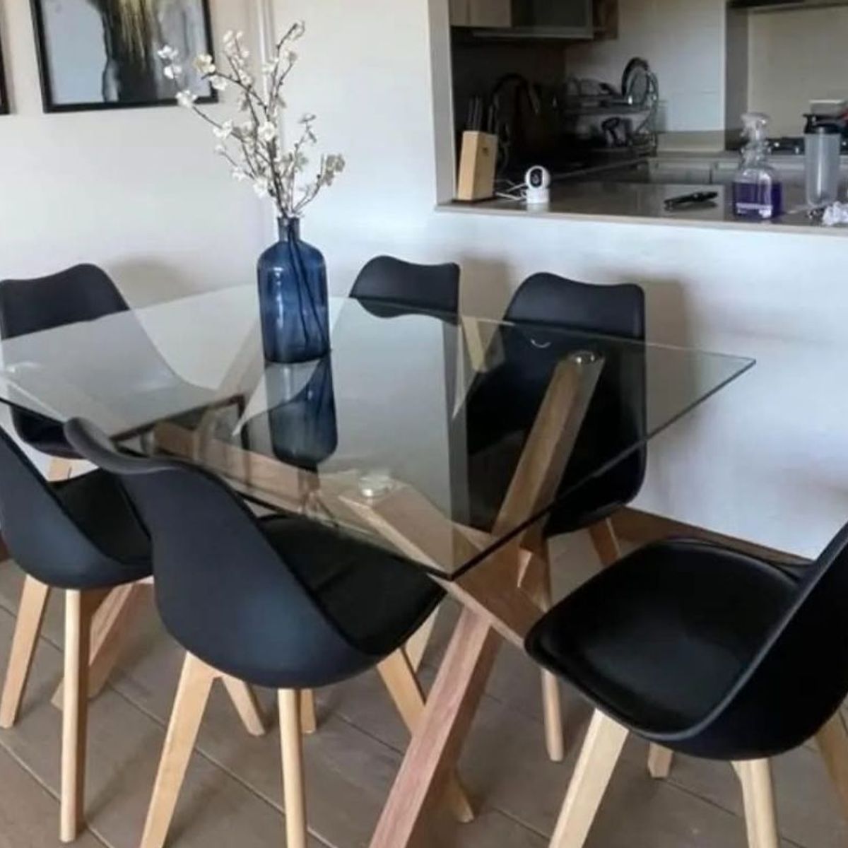 GENERICO - Comedor Bianca 140cm -Negro 6 puestos…