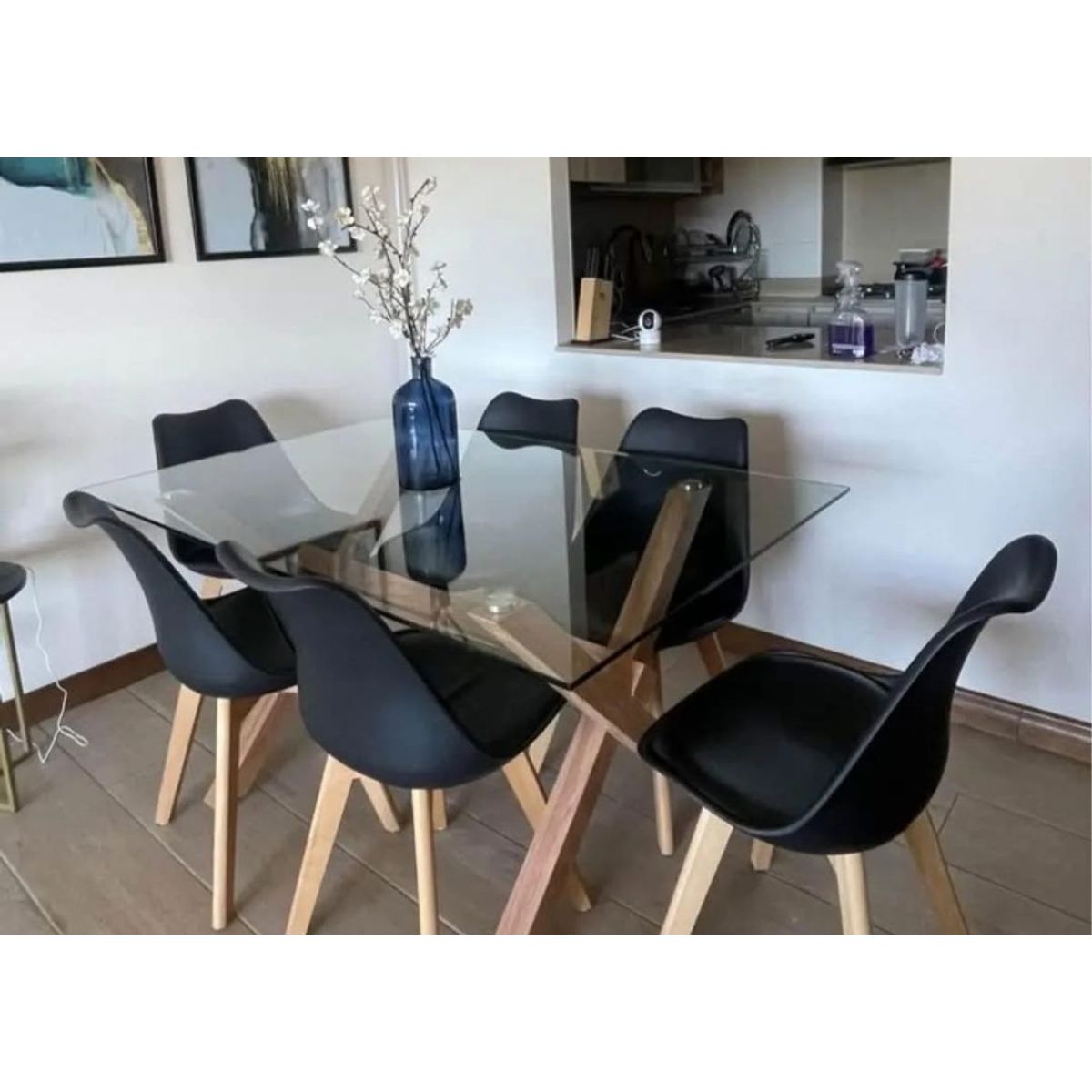 GENERICO - Comedor Bianca 140cm -Negro 6 puestos…