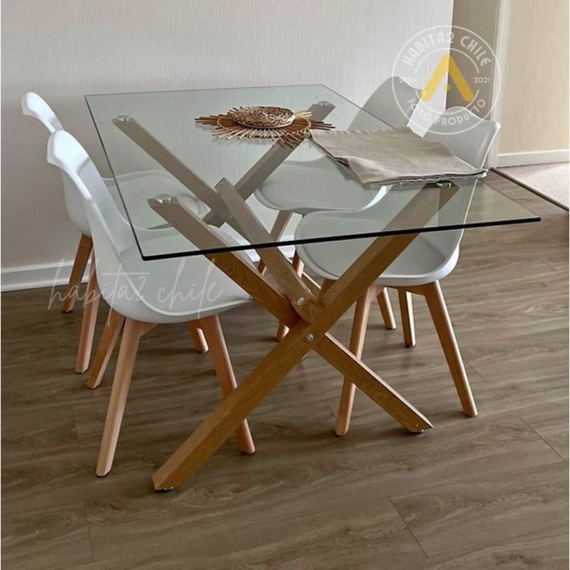 GENERICO - Comedor Bianca 140cm -Rosado 6 puestos