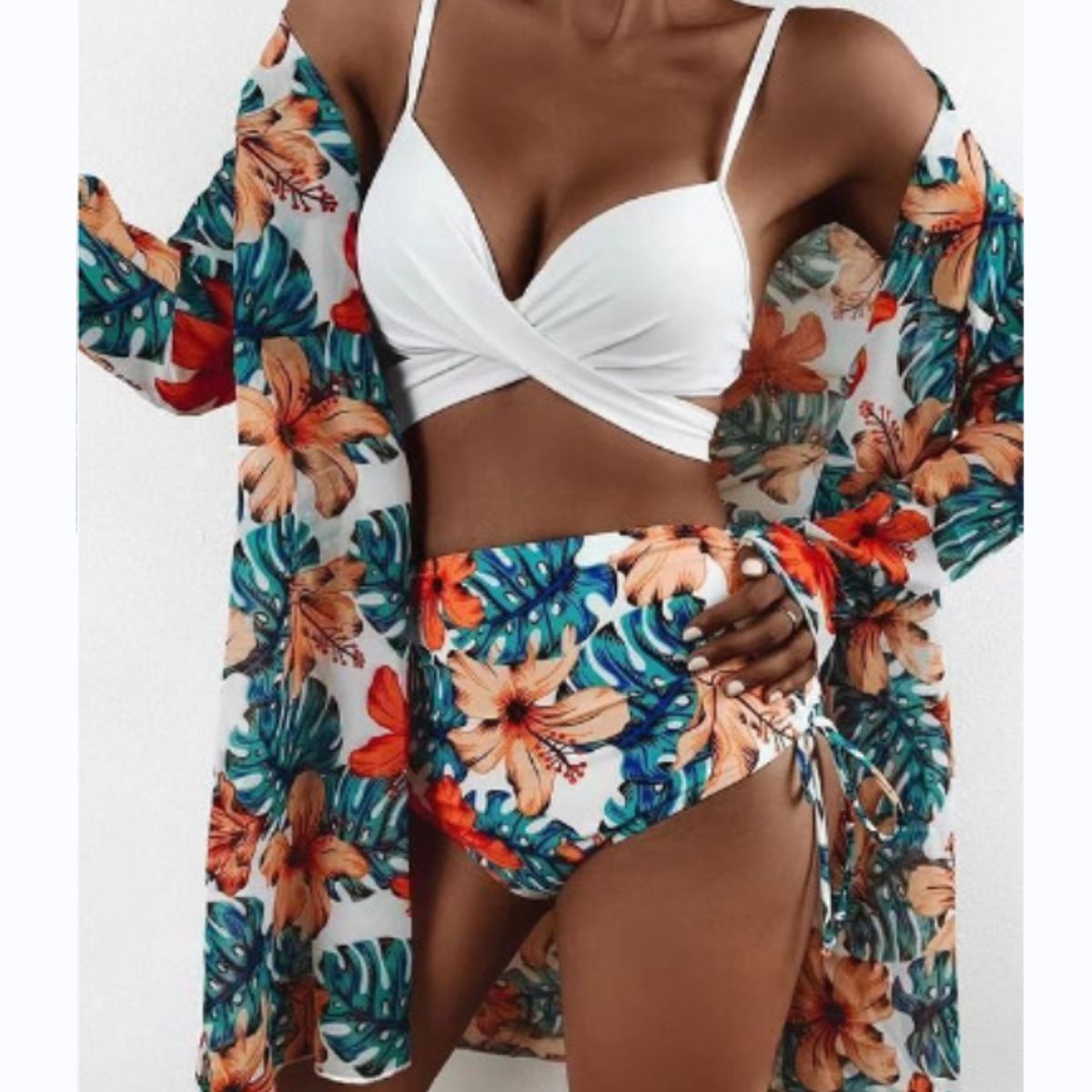 TIOZONEY - Conjunto bikini mujer con Tunica